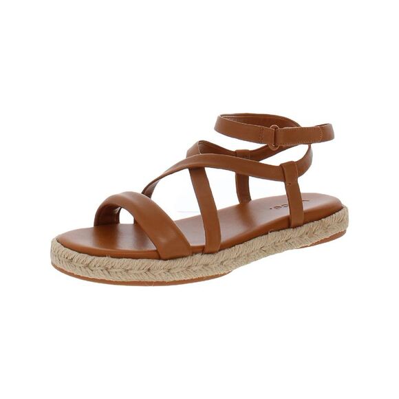 VINCE. Womens Brown Smith Round Toe Platform Leather Espadrille Shoes 5.5 M
